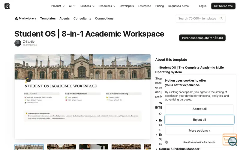 Screenshot of Student OS | 8-in-1 Academic Workspace