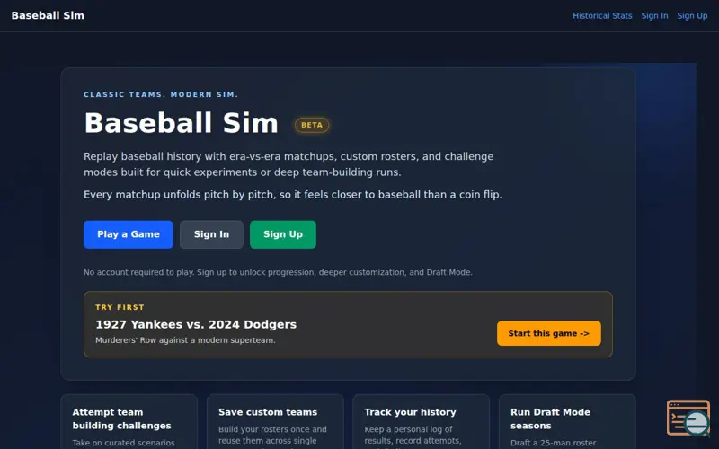 Screenshot of Baseball