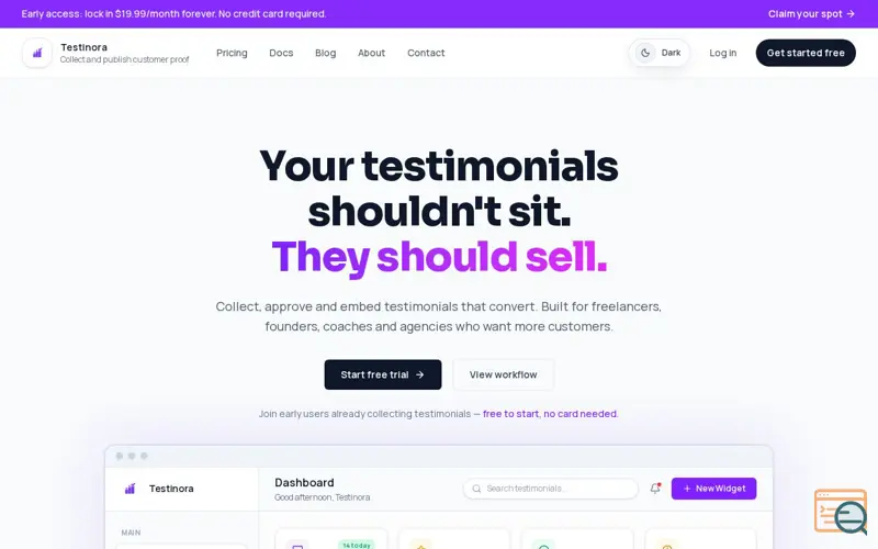 Screenshot of Testinora