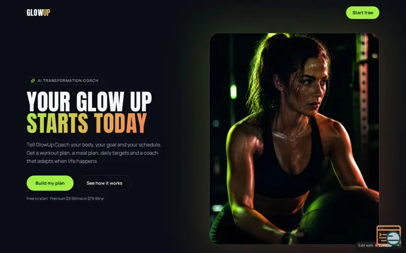 Screenshot of GlowUp Couch