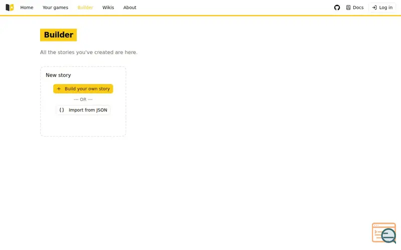 Screenshot of Story Builder