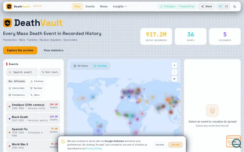 Screenshot of DeathVault