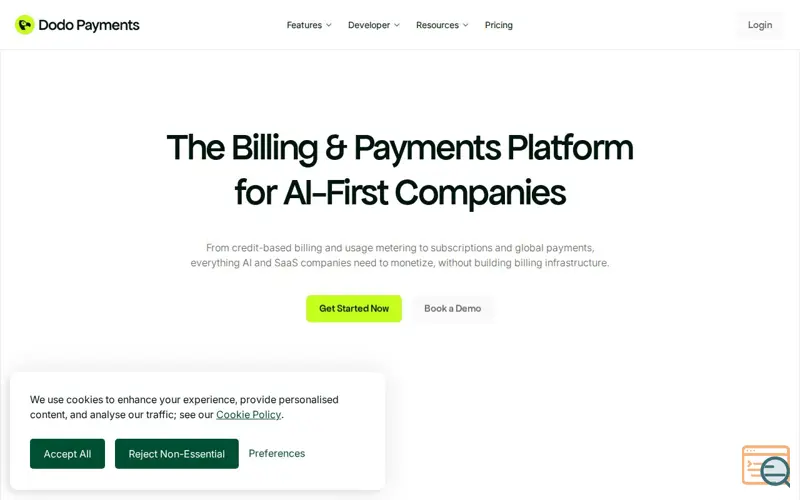 Screenshot of Dodo Payments, a launch using ZeptoMail