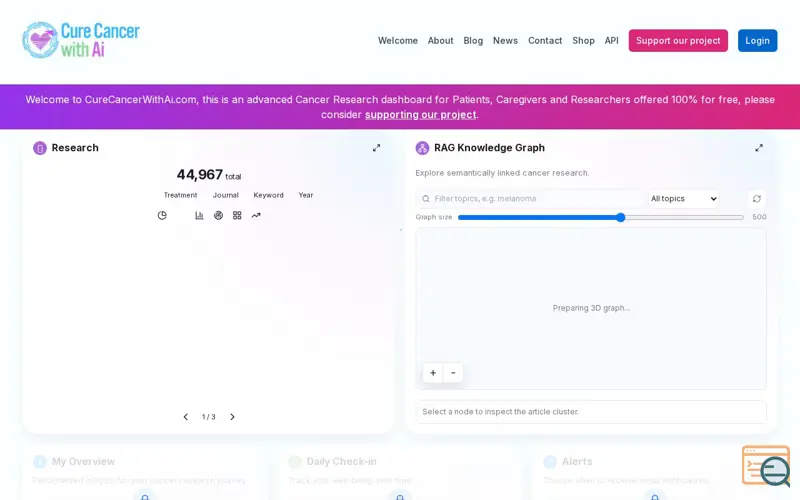 Screenshot of Cure Cancer With AI