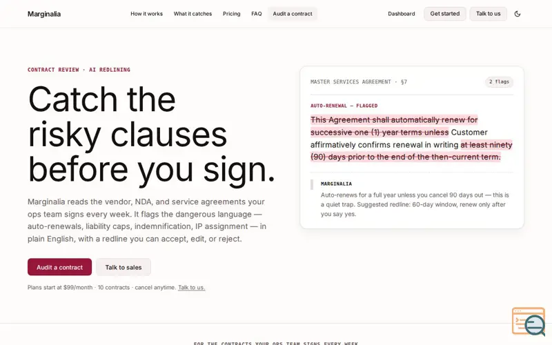 Screenshot of Marginalia
