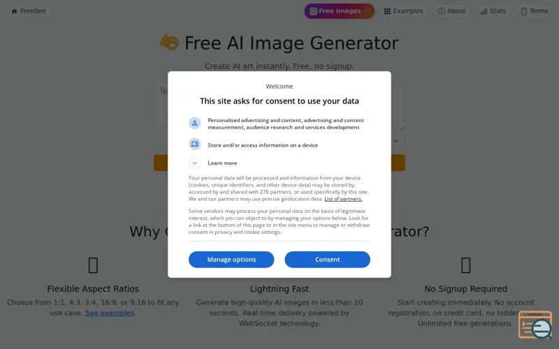 Screenshot of FreeGen