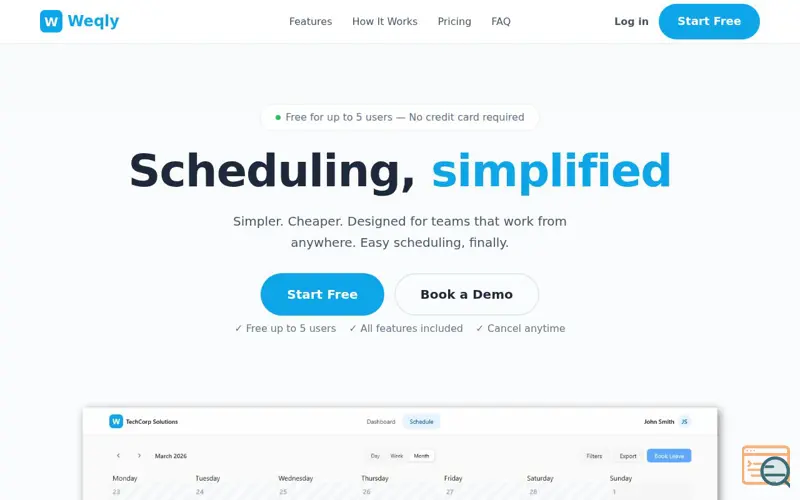 Screenshot of Weqly