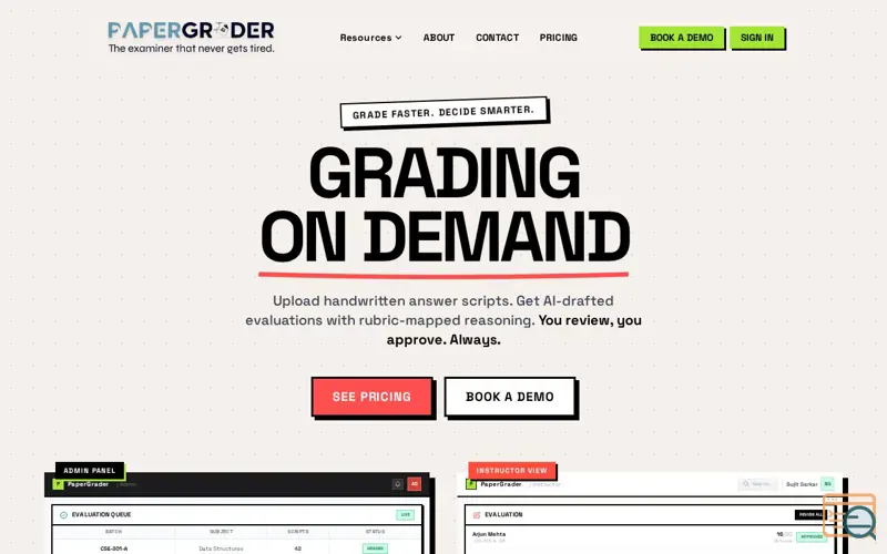 Screenshot of PaperGrader