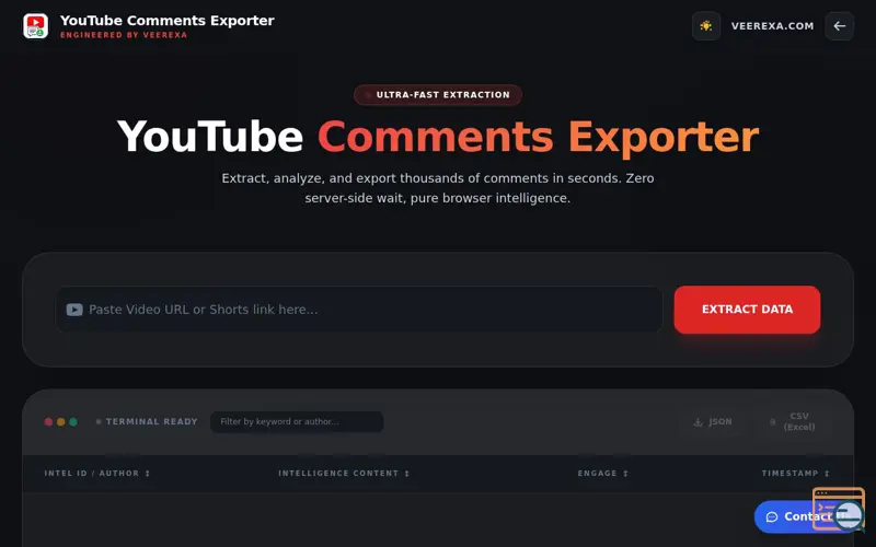 Screenshot of YouTube Comments Exporter by Veerexa
