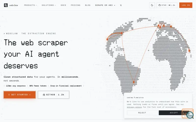 Screenshot of Webclaw