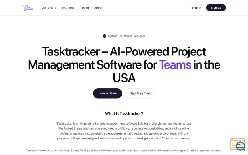 Screenshot of Tasktracker