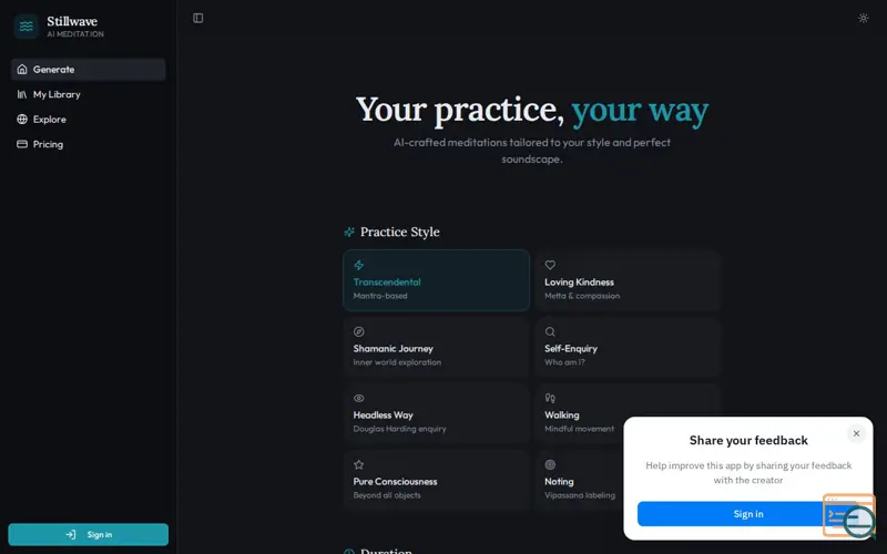 Screenshot of Stillwave