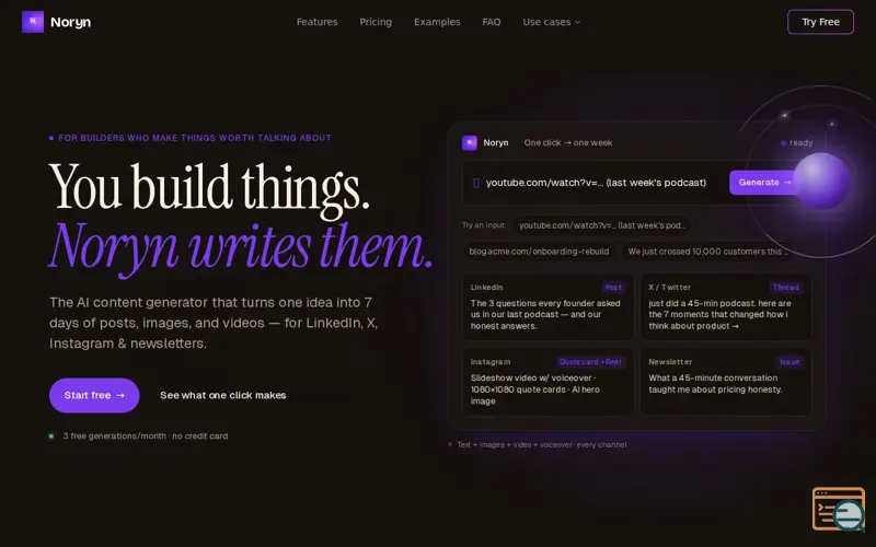 Screenshot of Noryn Studio, a launch using Gumroad