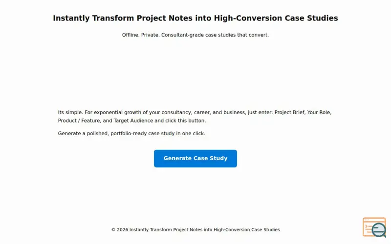 Screenshot of UX Case Study Generator