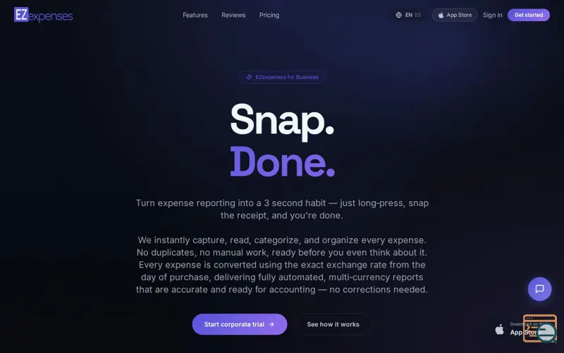 Screenshot of EZexpenses