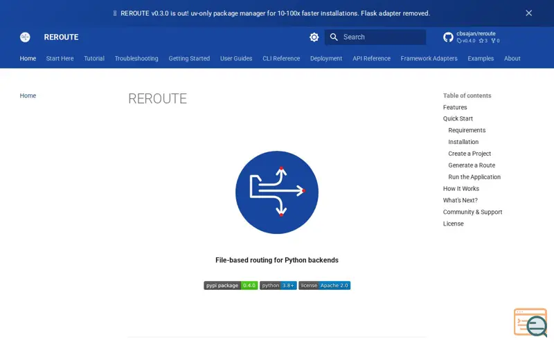 Screenshot of REROUTE