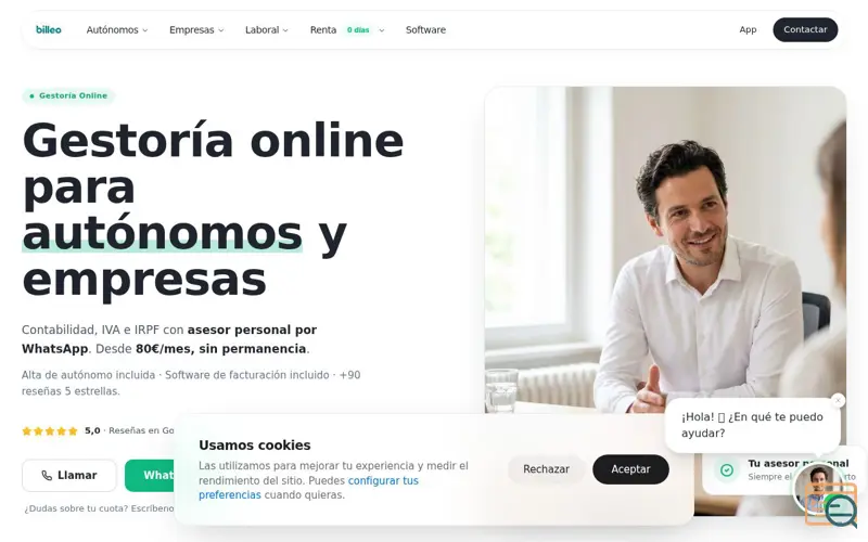 Screenshot of Billeo