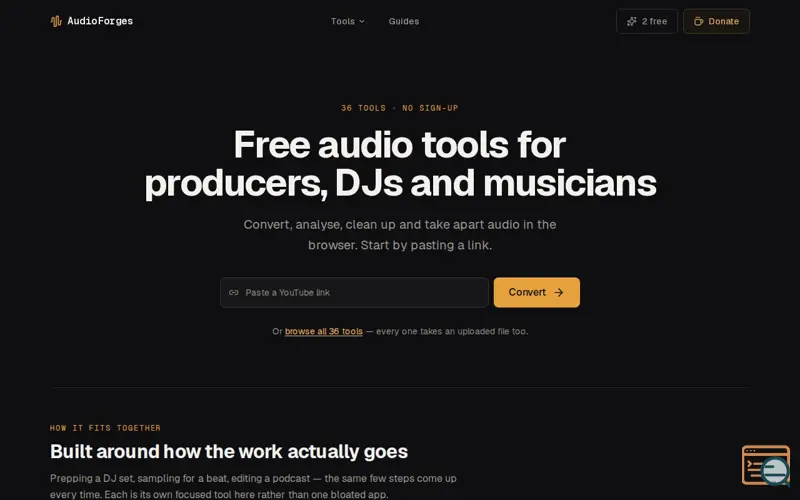 Screenshot of Free Audio Tools for Music Producers, DJs & Musicians
