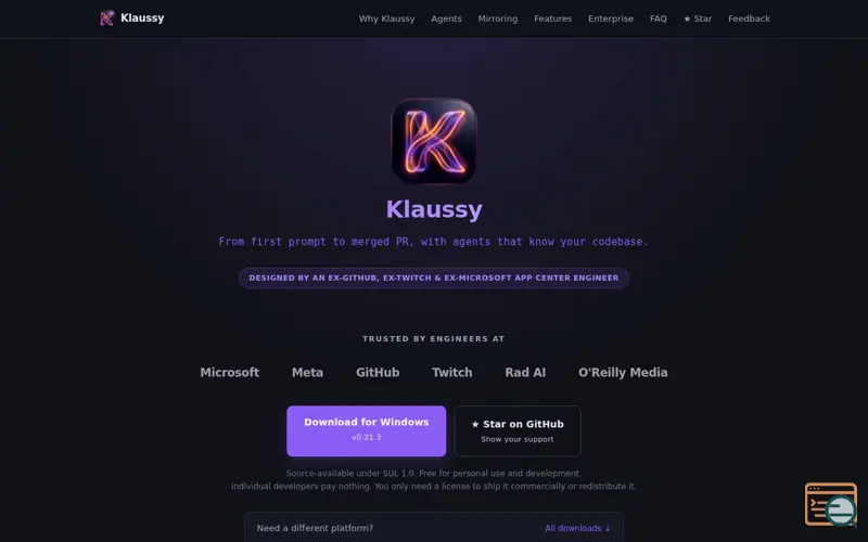 Screenshot of Klaussy Desktop, a launch using Google Domains DNS