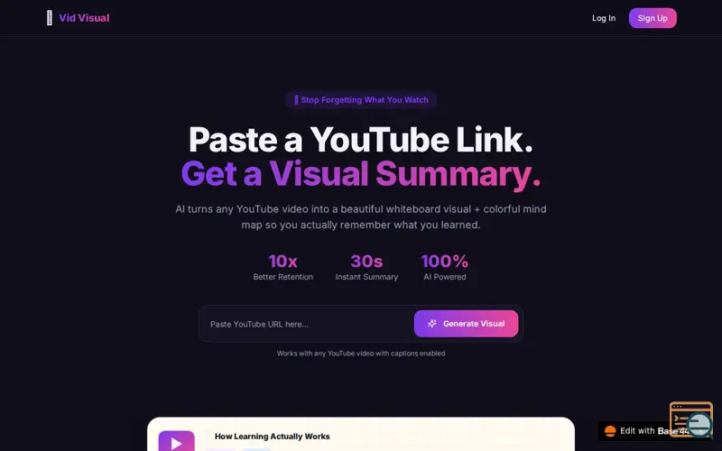 Screenshot of Vid visual.
