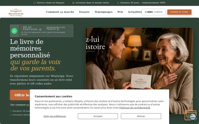 Screenshot of Mon Livre de Vie, a launch using ToolPilot