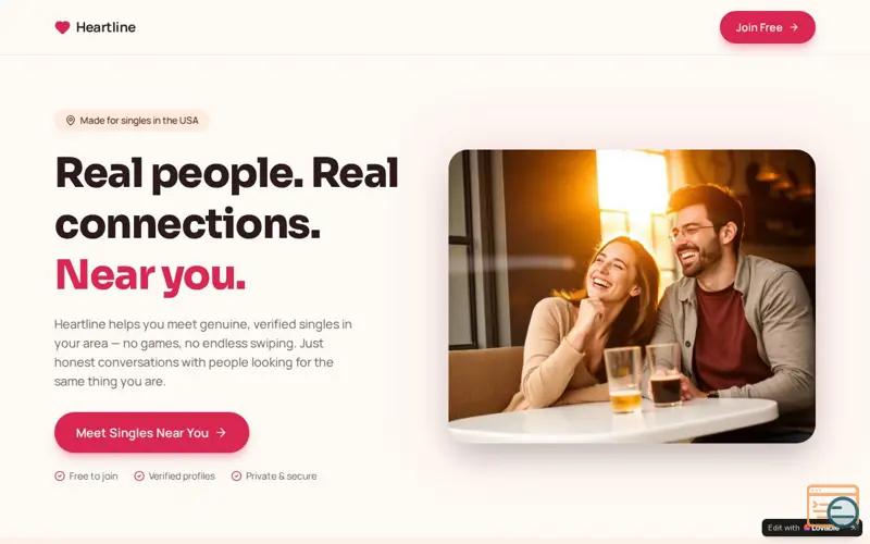 Screenshot of Heartline Dating