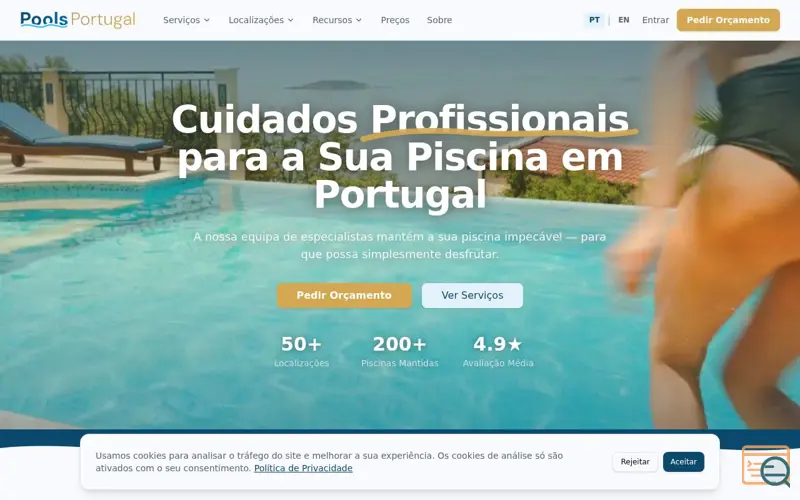 Screenshot of Professional Pool Care in Portugal