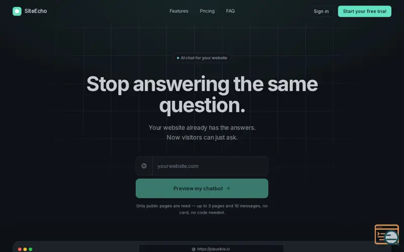 Screenshot of SiteEcho
