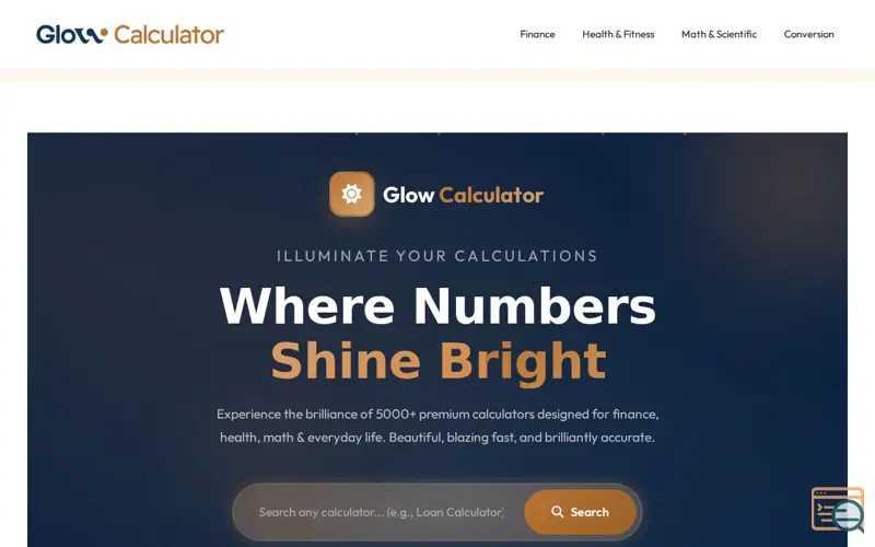 Screenshot of Glow Calculator