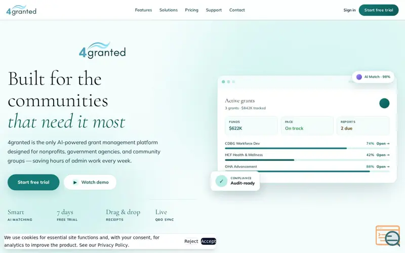 Screenshot of 4granted