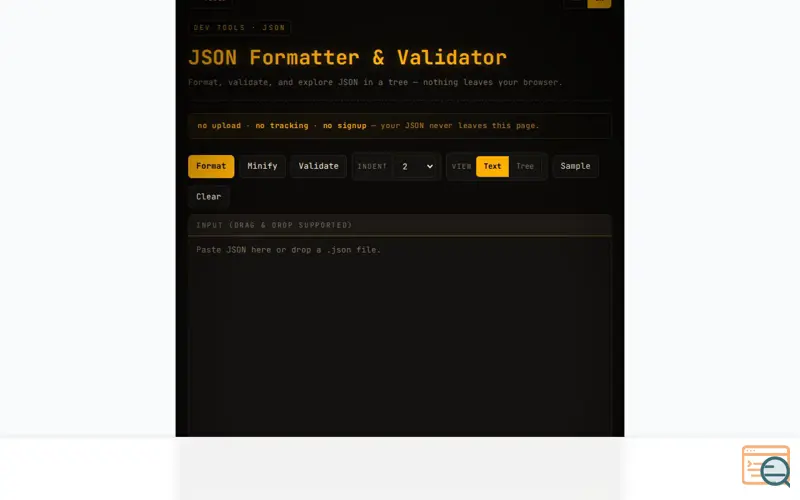 Screenshot of CODINGNOW JSON Formatter, a launch using Kakao CDN