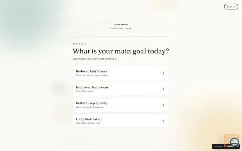 Screenshot of PureMind 2.0