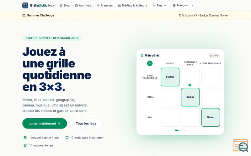 Screenshot of GrilleDoku