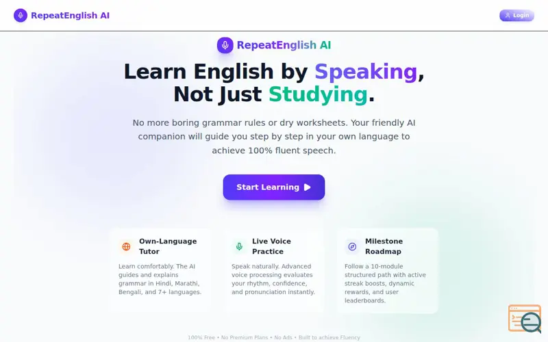 Screenshot of RepeatEnglish