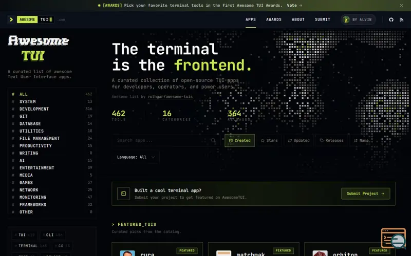 Screenshot of Awesome TUI