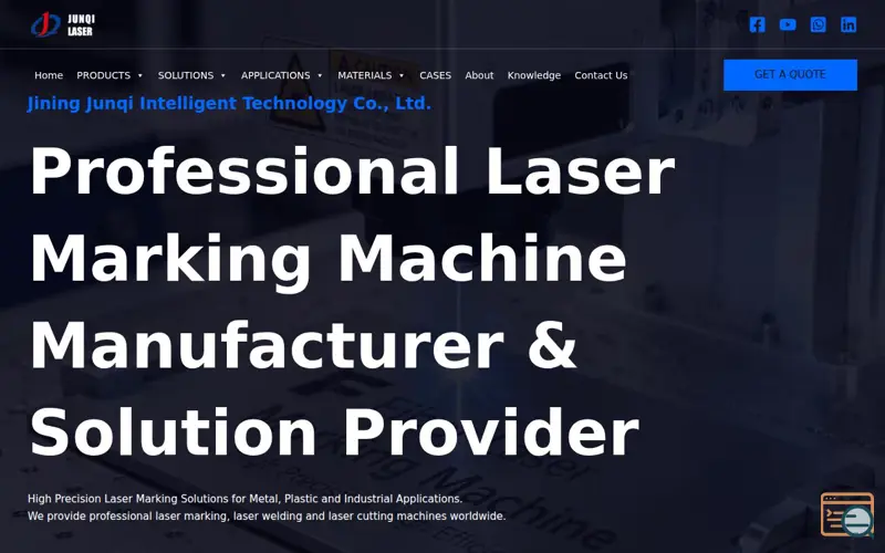 Screenshot of Laser Marking Machine-Junqi (JQ) Laser