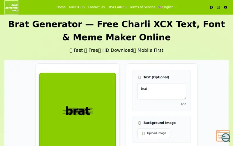 Screenshot of Brat Generators