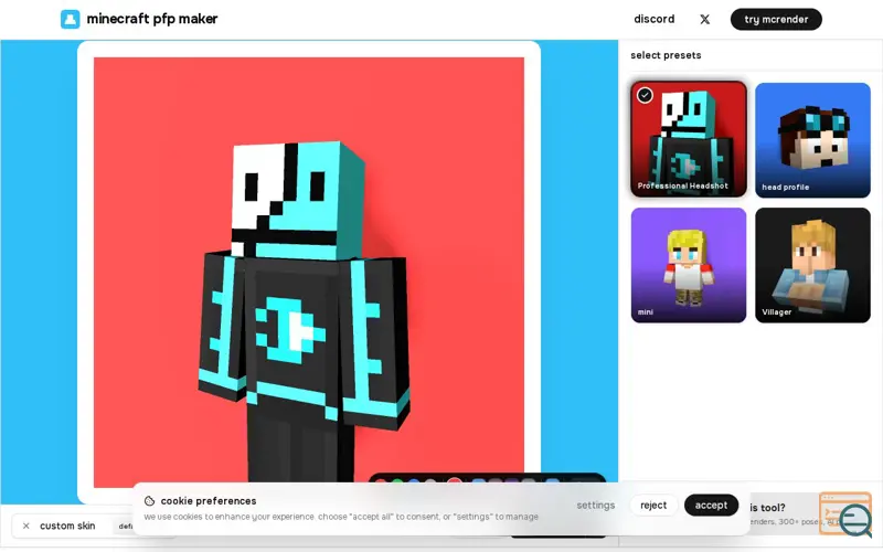 Screenshot of MC Render