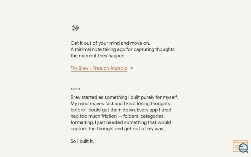 Screenshot of Brev - Fast and frictionless notes