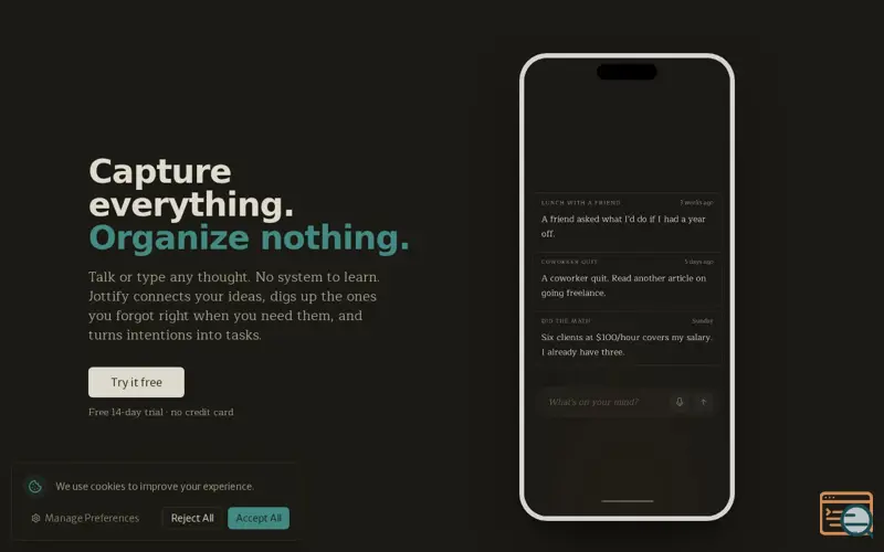 Screenshot of Jottify