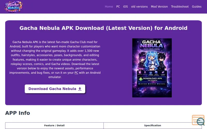 Screenshot of GachaNebulaapp.pro