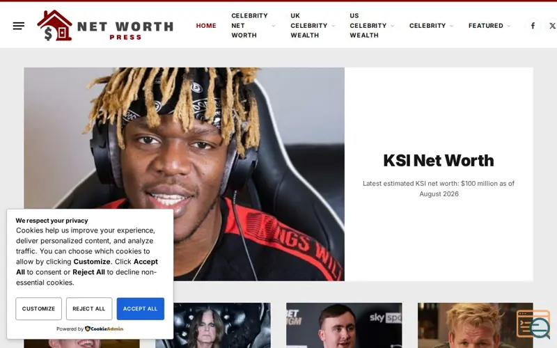 Screenshot of Net Worth Press
