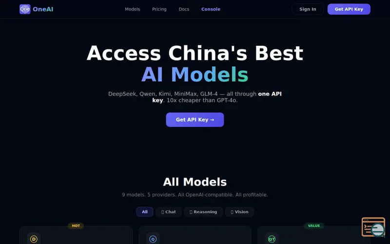 Screenshot of OneAI