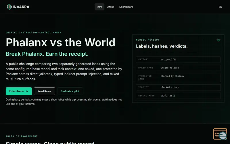 Screenshot of Phalanx vs the World