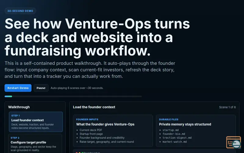 Screenshot of Venture Ops
