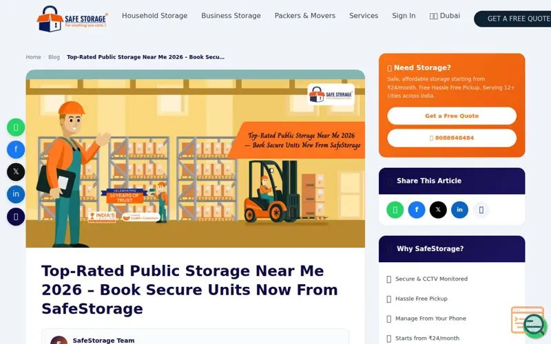 Screenshot of Smart & Secure Storage Units
