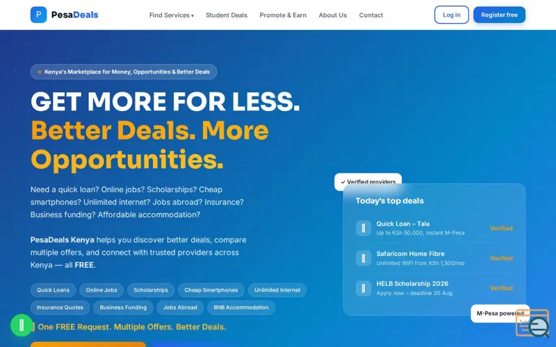 Screenshot of PesaDeals Kenya