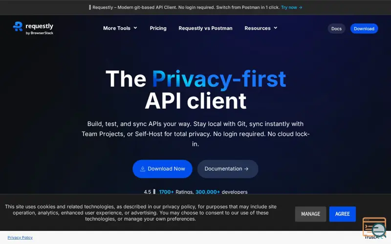 Screenshot of Requestly API Client, a launch using Freshchat