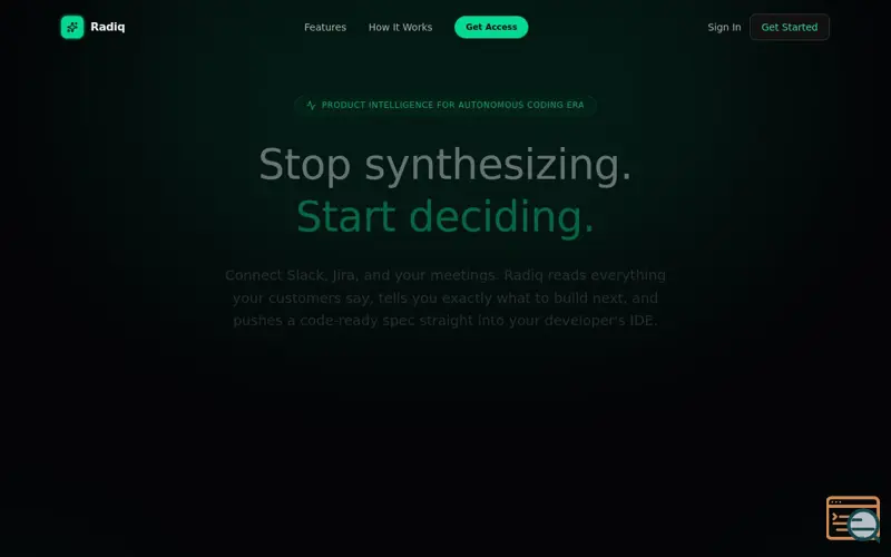 Screenshot of Radiq
