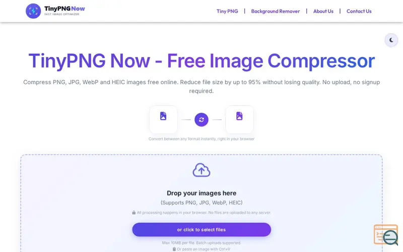 Screenshot of TinyPNG Now